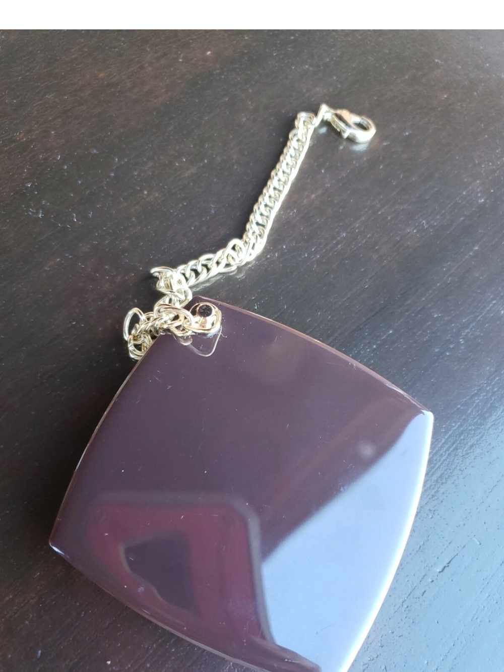 Henri Bendel Compact Mirror with Gold Chain - Cream - Picture 3 of 6
